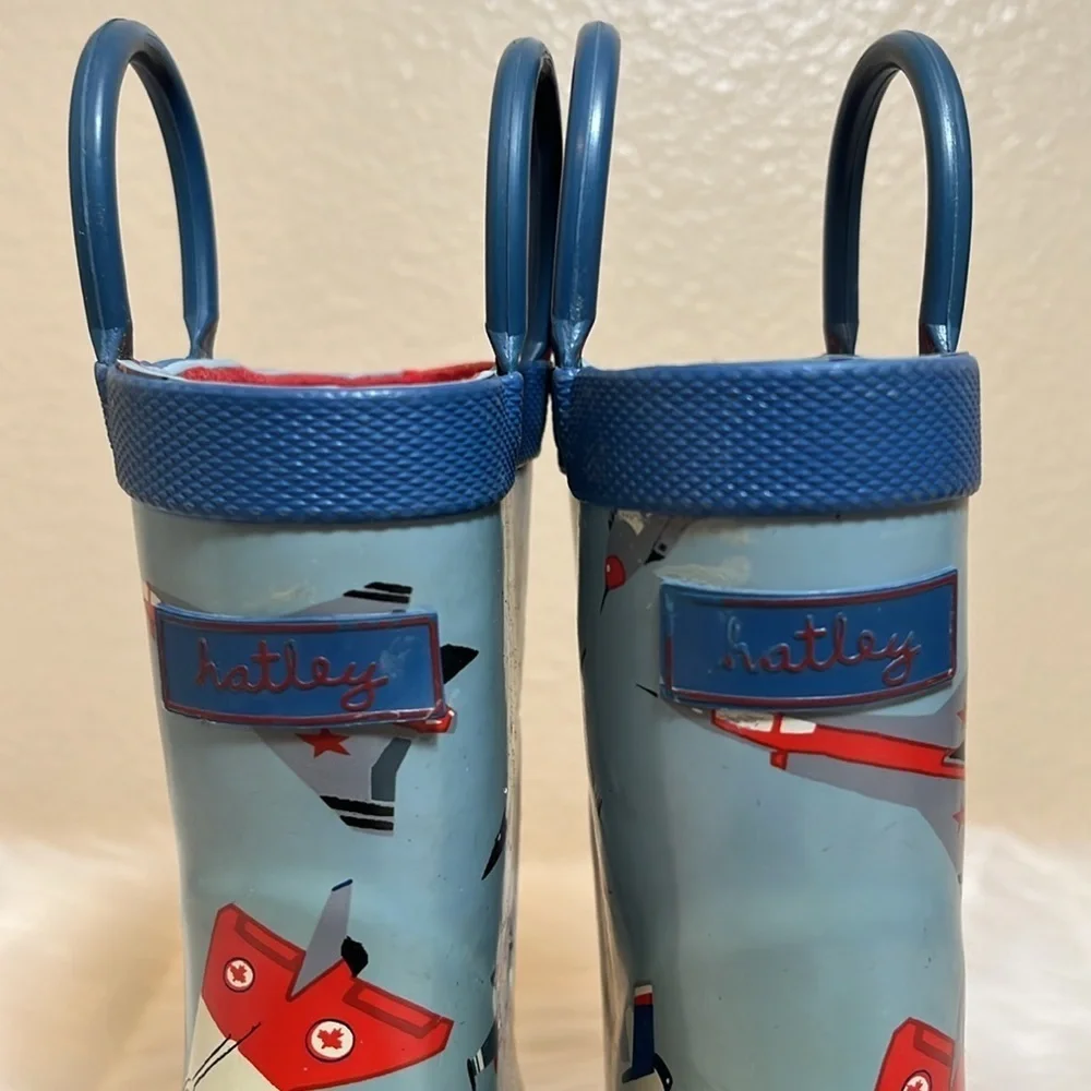Hatley Blue Airplane Toddler Waterproof Rain Boots